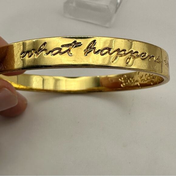 Lilly Pulitzer What Happens in the Jungle Bangle with Elephants Gold Plate - Picture 4 of 11